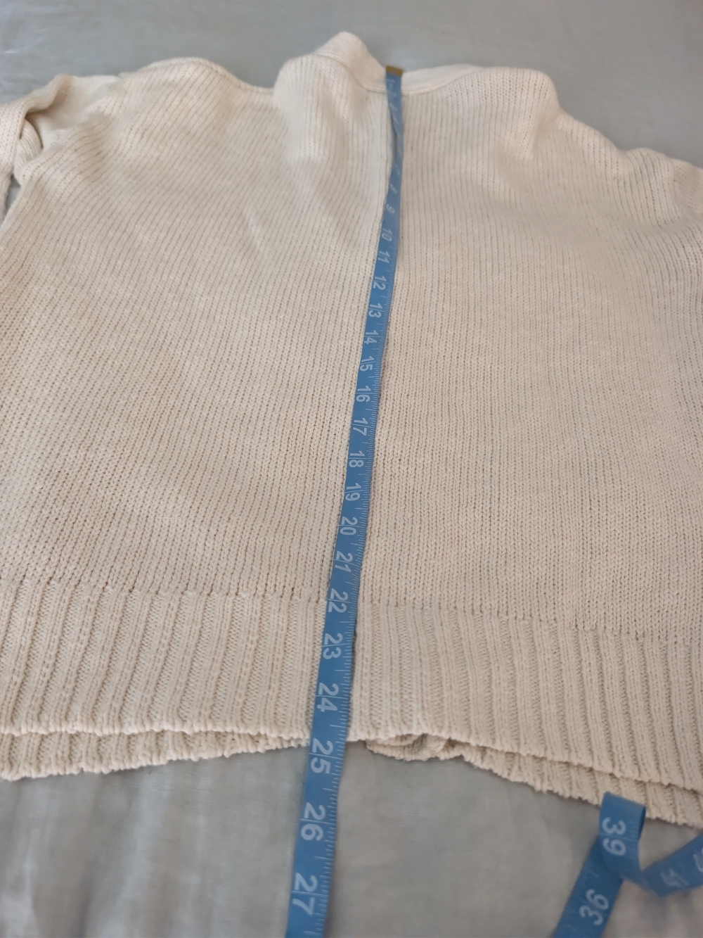 Quince Organic Cotton Linen Relaxed Cardigan Ivory White Small - Picture 7 of 8
